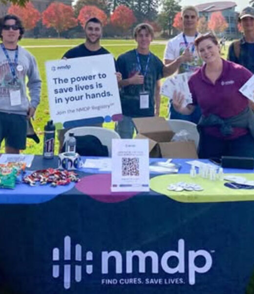 NMDP community event photo featuring members of SAE Fraternity